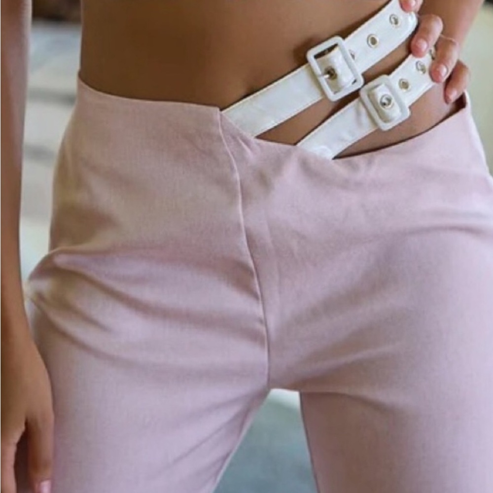 NEW Beach Bunny Size small Phoebe buckle Pants pink Y2K